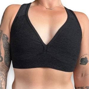 BEYOND YOGA Sports Bra LIFT YOUR SPIRITS Spacedye WORKOUT CROP TOP Gray L